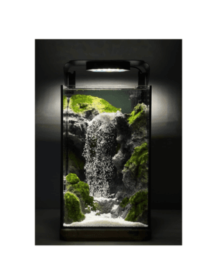 Quiet Cascades (QC) Desktop Waterfall Aquarium - Deluxe Edition with Metal Frame & Dimmable LED